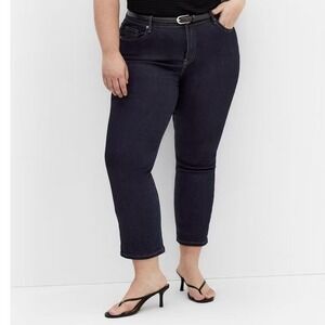 Refinity City Chic Jeans 16 Black Harley Fit Leyla Straight Leg High Rise Ankle